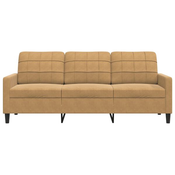 vidaXL 3-personers sofa 180 cm fløjl brun
