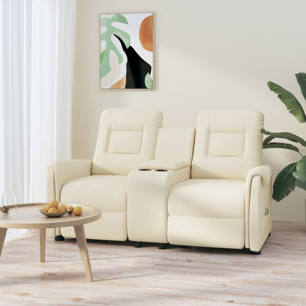 vidaXL 2-personers massagestol med kopholder cremefarvet