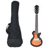 vidaXL elektrisk guitar til b&oslash;rn inkl. taske 3/4 30" brun og sort