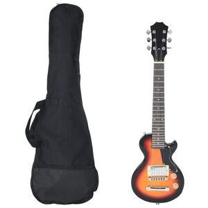 vidaXL elektrisk guitar til b&oslash;rn inkl. taske 3/4 30" brun og sort