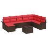 vidaXL Havesofa S&aelig;t 9 stk. Brun polyrattan