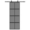vidaXL skyded&oslash;r med hardwares&aelig;t 76x205 cm h&aelig;rdet glas sort