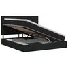vidaXL Seng med opbevaring og madras Sort 160 x 200 cm Stof