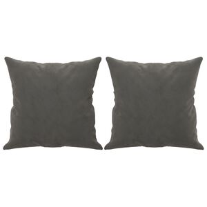 vidaXL pyntepuder 2 stk. 40x40 cm velour m&oslash;rkegr&aring;