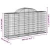 vidaXL buede gabionkurve 30 stk. 200x50x100/120 cm galvaniseret jern