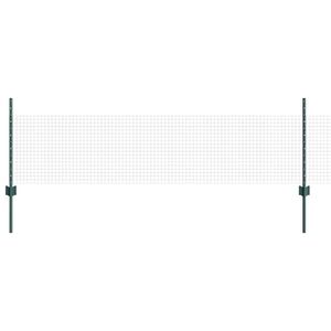vidaXL Svejsede tr&aring;dhegn med stolper 50 x 0,5 m PVC-belagt st&aring;l Gr&oslash;n