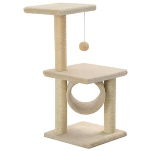vidaXL kradsetr&aelig; med sisal-kradsestolper til katte 65 cm beige