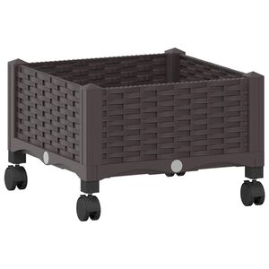 vidaXL Havekrukke med hjul Brun 40 x 40 x 29 cm PP