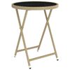vidaXL bistrosæt til haven 5 dele polyrattan og hærdet glas beige