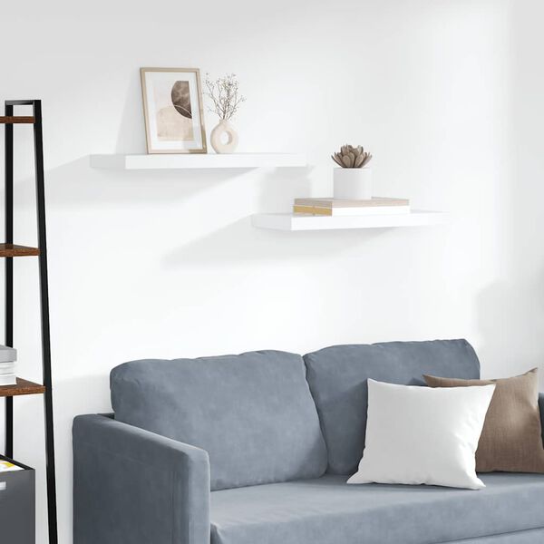 vidaXL v&aelig;ghylder 2 stk. 60x23,5x3,8 cm MDF hvid