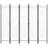 vidaXL 5-panels rumdeler 200 x 180 cm hvid