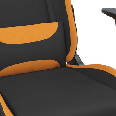 vidaXL gamingstol med massagefunktion + fodstøtte stof sort og orange
