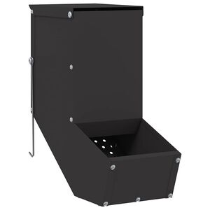 vidaXL Kaninfeeder Sort 12,5 x 26 x 28,5 cm 1 kg Koldvalset St&aring;l