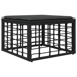 vidaXL Havepuf Sort polyrattan