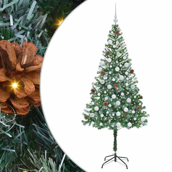 vidaXL Kunstigt juletr&aelig; med 300 LED'er Gr&oslash;n 180 cm PVC og St&aring;l