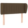 vidaXL sengegavl med kanter 93x23x78/88 cm stof m&oslash;rkebrun