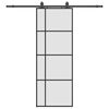 vidaXL skyded&oslash;r med hardwares&aelig;t 76x205 cm ESG glas sort