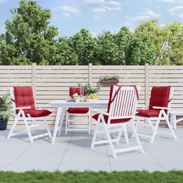 vidaXL stolehynde med lav ryg 4 stk. oxfordstof vinr&oslash;d