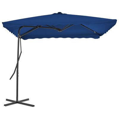 vidaXL parasol med stålstang 250x250x230 cm blå