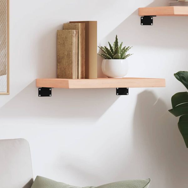 vidaXL væghylde 40x30x(2-4) cm ubehandlet massivt egetræ