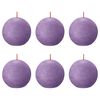 Bolsius rustikke kuglelys Shine 6 stk. 76x71 mm violet