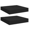 vidaXL v&aelig;ghylder 2 stk. 23x23,5x3,8 cm MDF sort