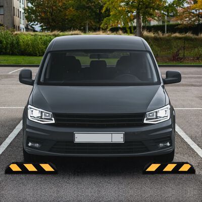 vidaXL parkeringsklodser med refleks 2 stk. 56x15x10 cm gummi