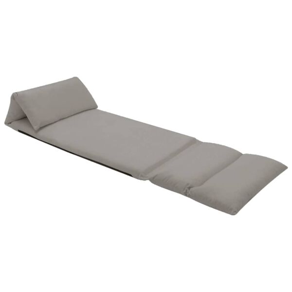 vidaXL foldbar gulvstol mikrofiber lysegr&aring;