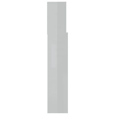 vidaXL sengegavl med opbevaring 120x19x103,5 cm hvid højglans
