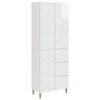 vidaXL Skab S&aelig;t 2 stk. Hvid h&oslash;jglans 66 x 34.5 x 90 cm Engineered Wood