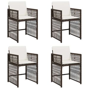 vidaXL havestole 4 stk. med hynder polyrattan brun