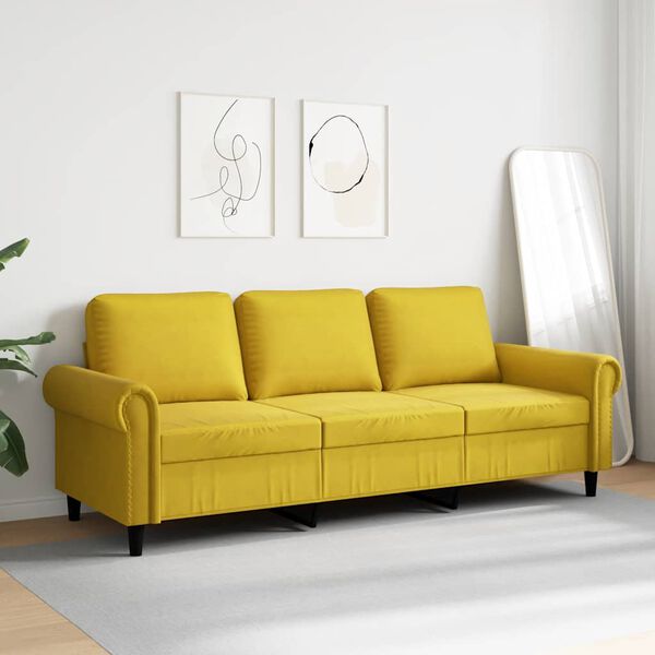 vidaXL 3-personers sofa 180 cm velour gul