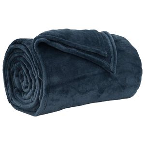 vidaXL T&aelig;ppe M&oslash;rkebl&aring; 130 x 150 cm 0.51 kg Fleece