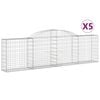 vidaXL buede gabionkurve 5 stk. 300x30x80/100 cm galvaniseret jern