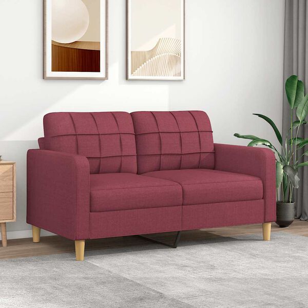 vidaXL 2-personers sofa 140 cm stof vinrød