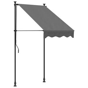 vidaXL markise 100x150 cm sammenrullelig stof og st&aring;l antracitgr&aring;