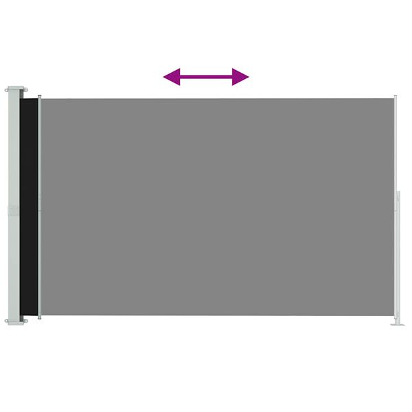 vidaXL sammenrullelig sidemarkise til terrassen 220x300 cm sort
