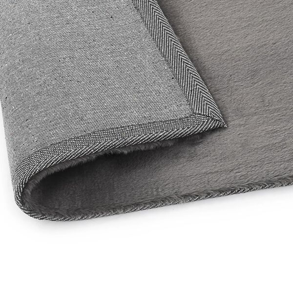 vidaXL gulvt&aelig;ppe 120 x 160 cm kunstig kaninpels m&oslash;rkegr&aring;