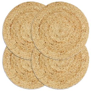 vidaXL d&aelig;kkeservietter 4 stk. rund 38 cm jute naturfarvet