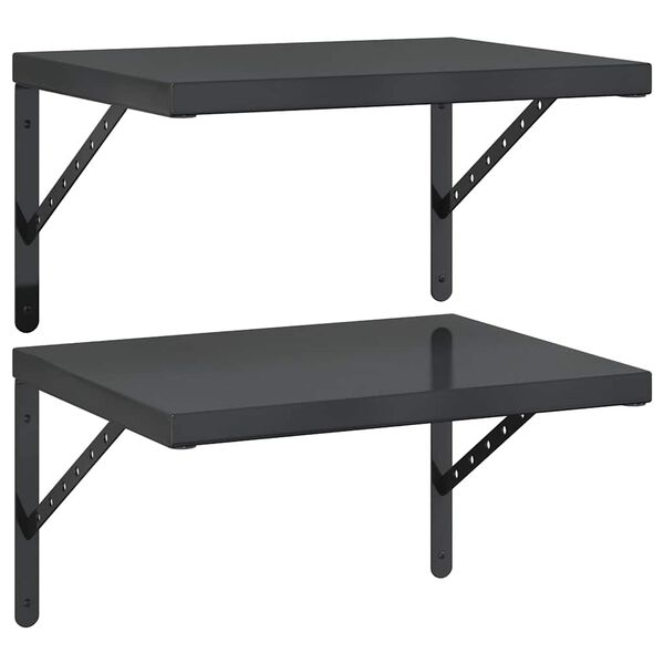 vidaXL v&aelig;ghylder 2 stk. 50x40 cm rustfrit st&aring;l sort