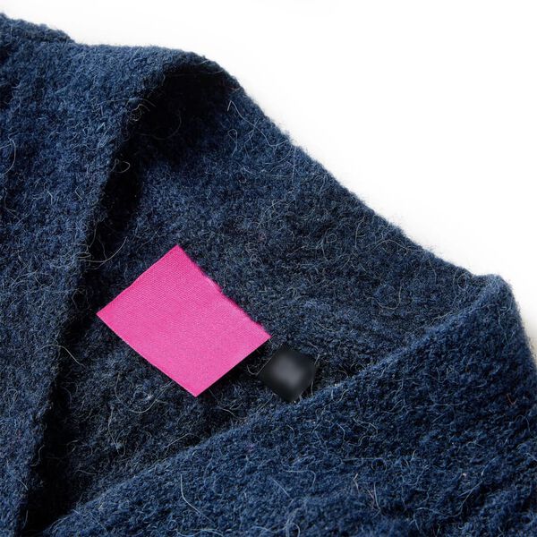 Strikket cardigan til b&oslash;rn str. 116 marinebl&aring;