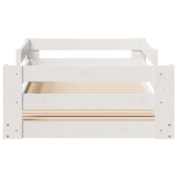 vidaXL sengeramme uden madras 90x200 cm massivt fyrretr&aelig; hvid