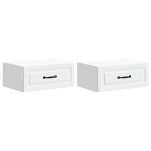 vidaXL V&aelig;gh&aelig;ngt Natbord 2 pcs Hvid 49 x 34,5 x 20 cm Konstrueret tr&aelig;