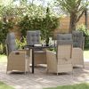 vidaXL Have Spisebordss&aelig;t med pude 5 pcs Beige polyrattan