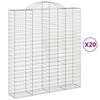 vidaXL buede gabionkurve 20 stk. 200x50x220/240 cm galvaniseret jern