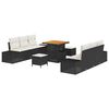 vidaXL Havesofa S&aelig;t 9 stk. Sort polyrattan
