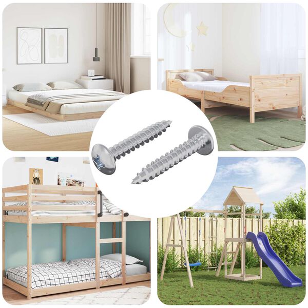 vidaXL Selvborende skrue 2 pcs Zinkbelagt 4 x 25 mm St&aring;l