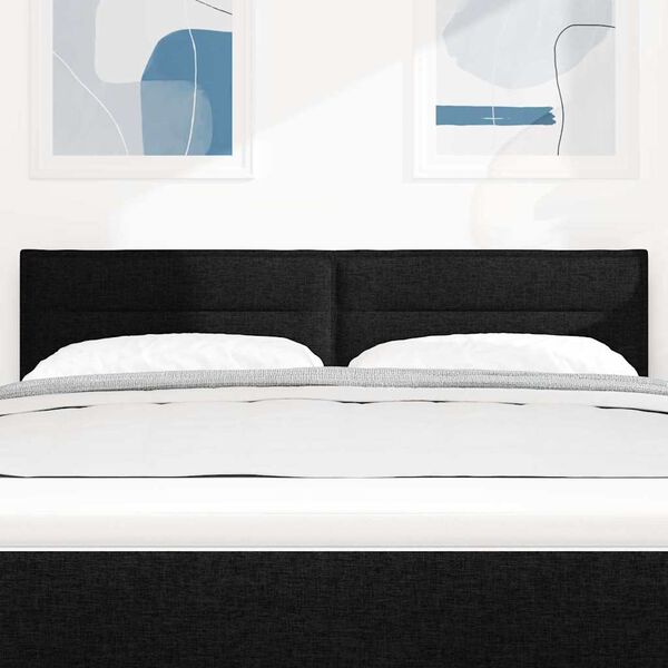 vidaXL Hovedg&aelig;rde med hovedg&aelig;rde Sort 144 cm Faux l&aelig;der