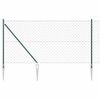 vidaXL K&aelig;dehegn med pigge 1 x 25 m PVC-belagt st&aring;l Gr&oslash;n Mesh