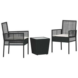 vidaXL Have Bistro S&aelig;t 3 pcs Sort polyrattan